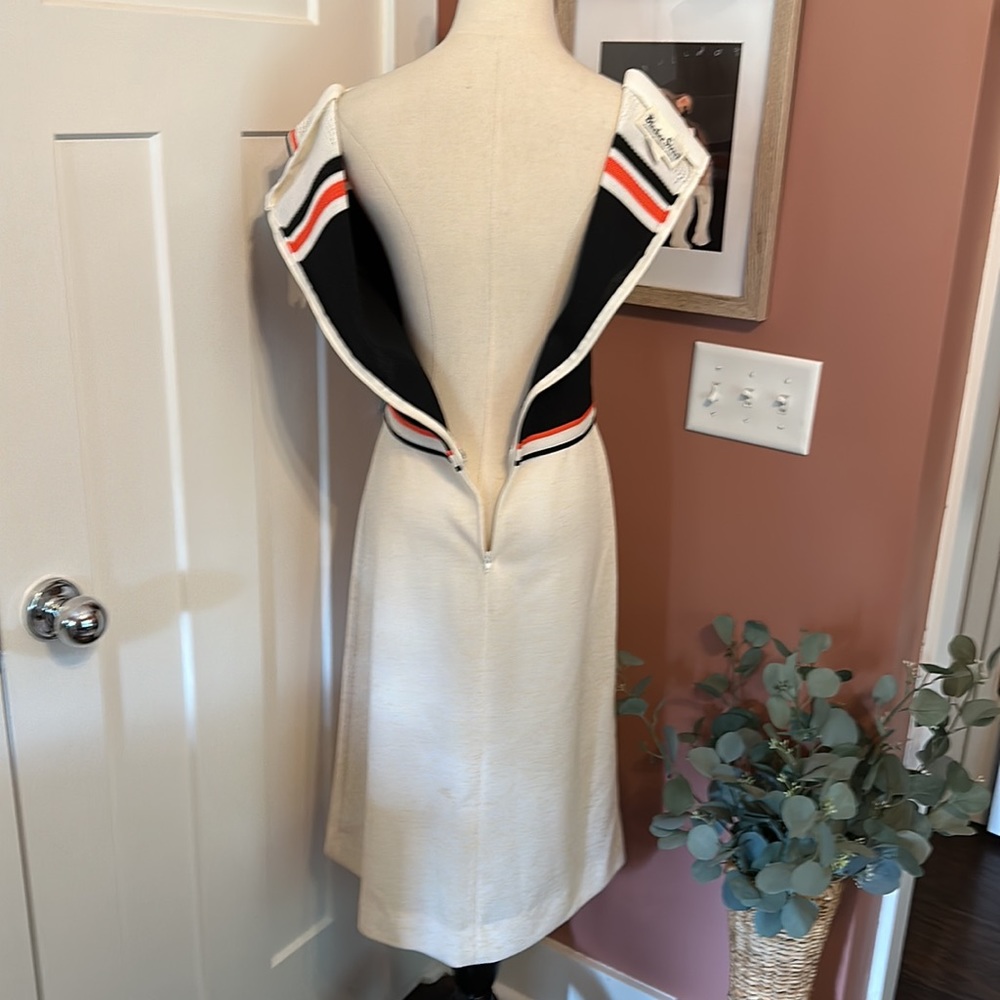 Vintage Bleeker Street polyester blend back zipper 10 capped sleeve knit dress - Picture 11 of 16